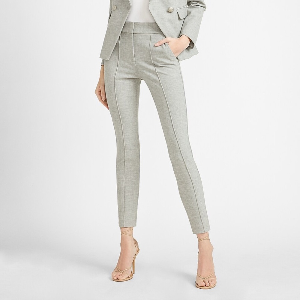 High Waisted Soft & Sleek Button Tab Skinny Pant